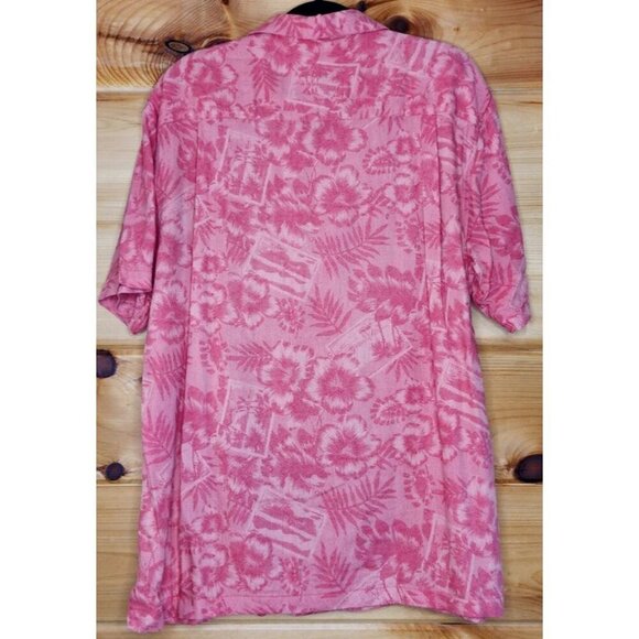 Ocean & Coast Shirt Mens Large Tropical Print Camp Wooden Button Travel - Picture 9 of 16